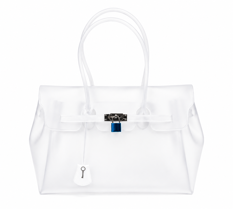 The Riviera Jelly Tote — Lucent White