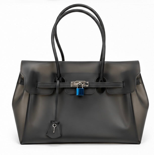 The Riviera Jelly Tote — Pitch Black